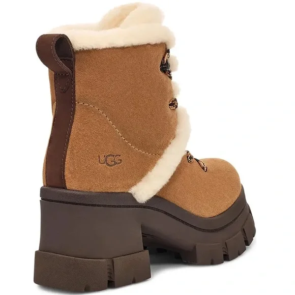 UGG Brooklyn Water Resistant Hiker Boot with Genuine Shearling Trim (Women) - Picture 3 of 10